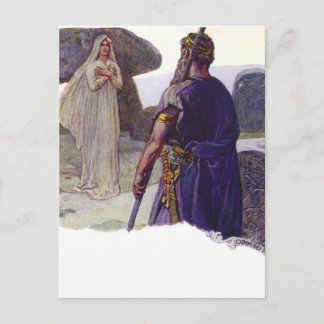 Odin framför en Völva Vykort
