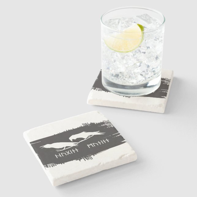 Odin Hammer runes ravens Viking Mythology Valhalla Stenunderlägg (Sidan)