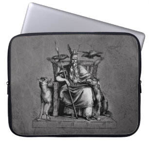 Odin korpar på sin stentron nordisk mytologi laptop fodral