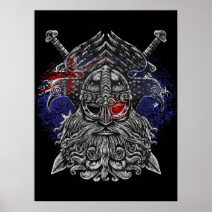 Odin korpars svärd Vikingmytologi Australien flagg Poster