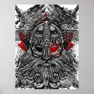 Odin korpens svärd Vikingmytologi Kanada flagga Poster