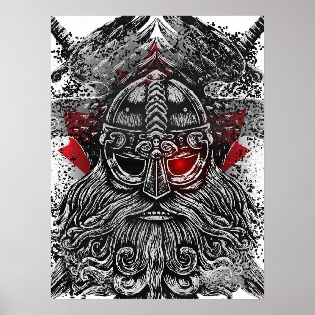 Odin korpens svärd Vikingmytologi Kanada flagga Poster (Framsidan)