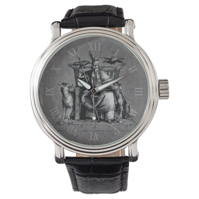 Odin korpens Vikingmytologi Valhall väntar Sten Armbandsur (Framsida)