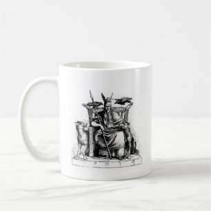 Odin-korppar på stentrone Viking-mytologi Sten Kaffemugg