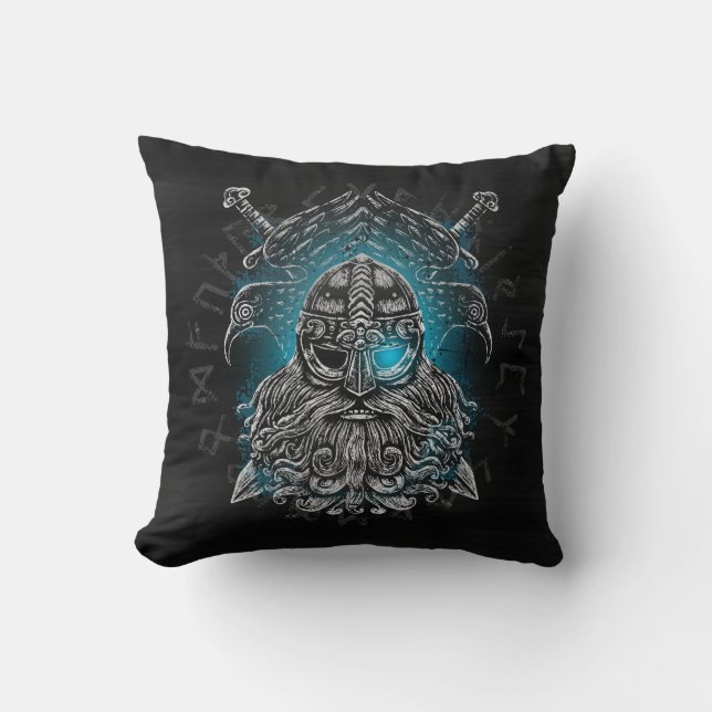 Odin kråkors Vikingamytologi Valhall väntar Kudde (Framsida)