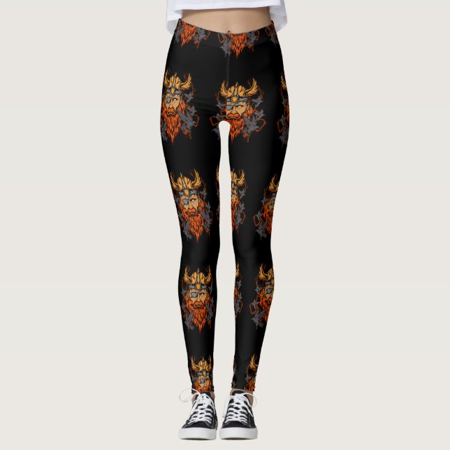 Odin Norse Mythology Viking God & Ravens Leggings (Framsida)