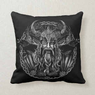 Odin och hans ravens Huginn och Muninn Kudde