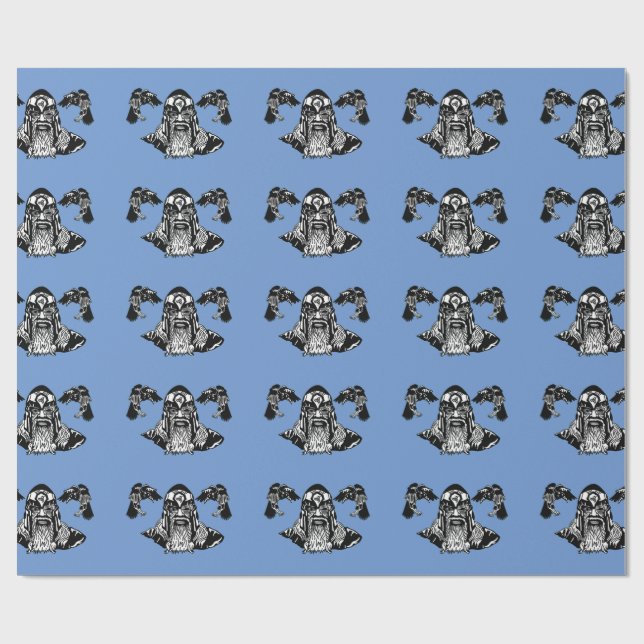 Odin och Ravens som slår in papper Presentpapper (Platt)