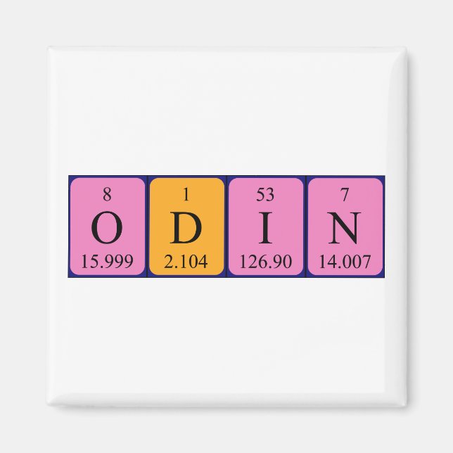 Odin periodiskt återkommande bord namn magnet (Framsidan)
