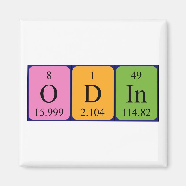 Odin periodiskt återkommande bord namn magnet (Framsidan)