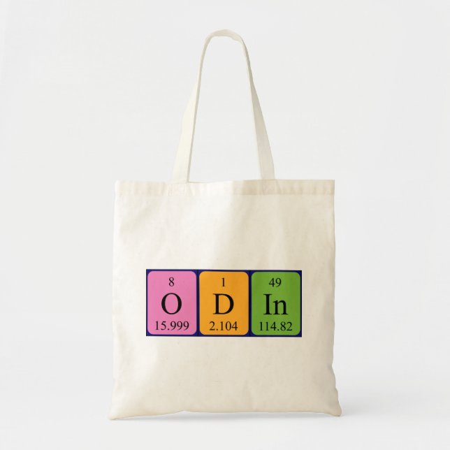 Odin periodiskt bord namn tote bag tygkasse (Framsidan)