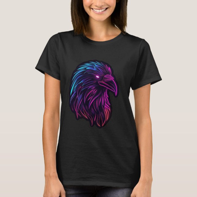 Odin Raven på lila Celtic Viking Valhalla Pagan T Shirt (Framsida)