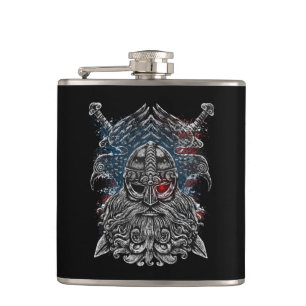 Odin ravens and swords Viking Mythology USA flagga Fickplunta
