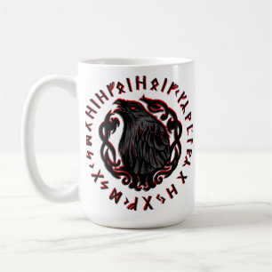 Odin Ravens Huginn Muninn VEGVISIR Kaffemugg