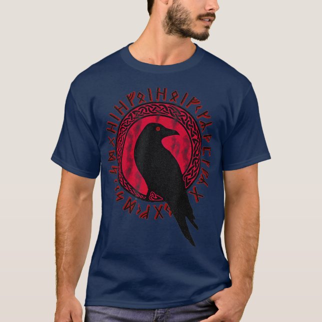 Odin Ravens Huginn Muninn VEGVISIR T Vikings Shirt (Framsida)