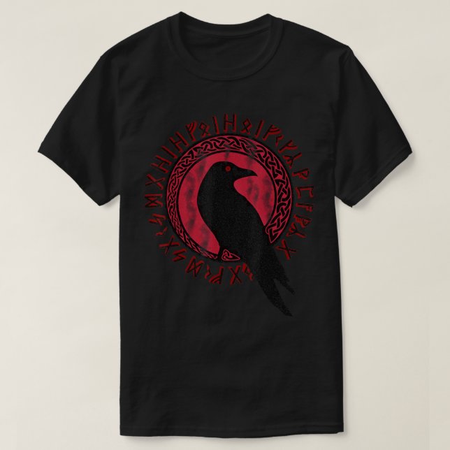 Odin Ravens Huginn & Muninn VEGVISIR Vikings T Shirt (Design framsida)