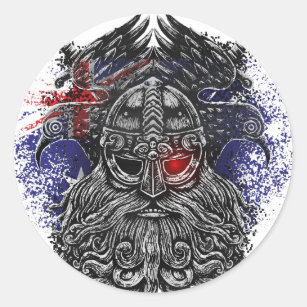 Odin ravens svärd Viking Mythology Australia flagg Runt Klistermärke