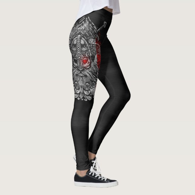 Odin ravens swords Viking Mythology Frankrike flag Leggings (Höger)