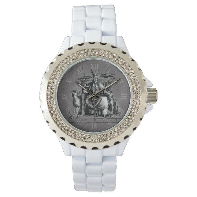 Odin ravens Viking Mythology Valhalla väntar på St Armbandsur (Framsida)