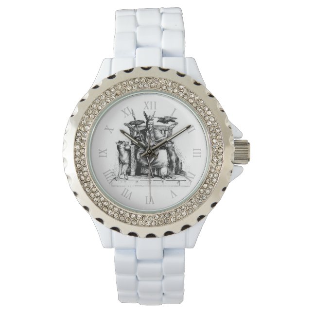 Odin ravens Viking Mythology Valhalla väntar på St Armbandsur (Framsida)