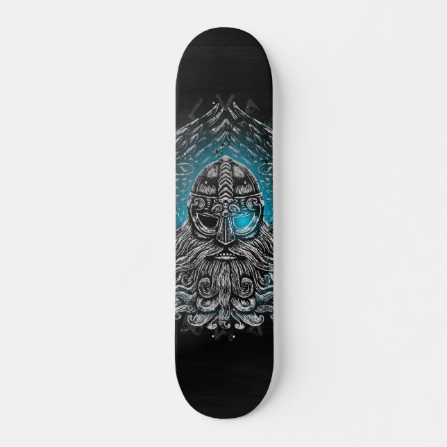 Odin ravensViking Mythology Valhalla väntar på Mini Skateboard Bräda 18,5 Cm (Framsida)