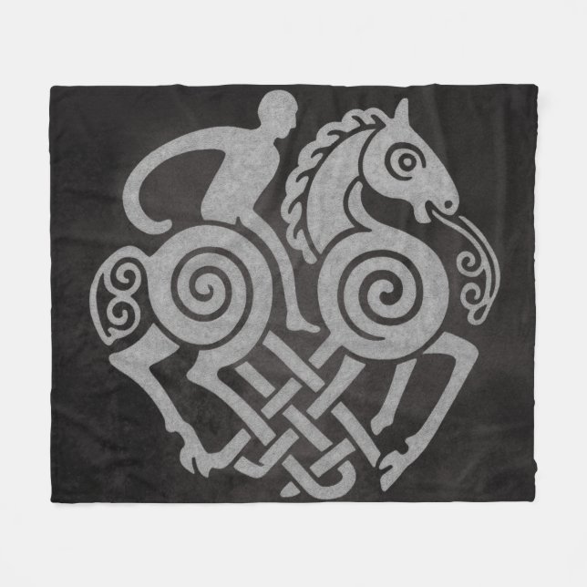 Odin Riding Sleipnir - Norse Mythology Viking Art Fleecefilt (Framsidan (Horisontell))