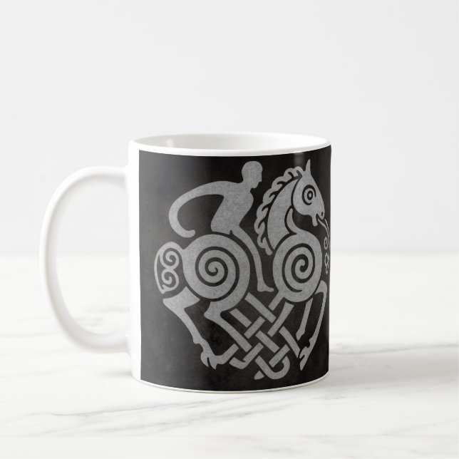 Odin Riding Sleipnir - Norse Mythology Viking Art Kaffemugg (Vänster)