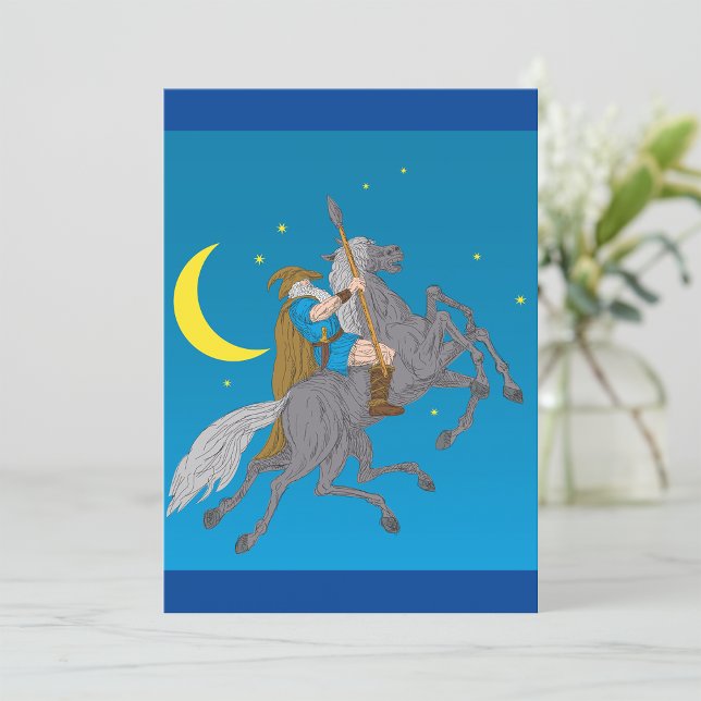 Odin Riding Sleipnir Norse Mythology Viking God Inbjudningar (Skapare uppladdad)