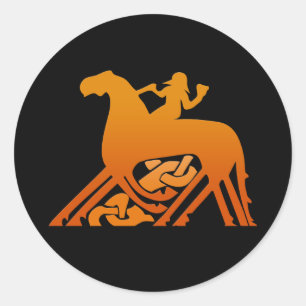 Odin ridning på Sleipnir Viking Mythology Runt Klistermärke