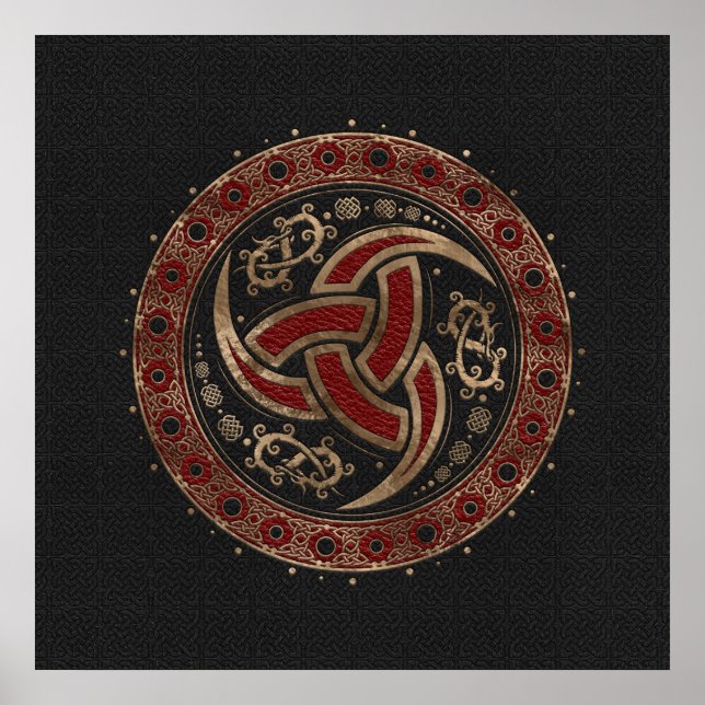 Odin’s Horn Black and Red Leather and gold Poster (Framsidan)
