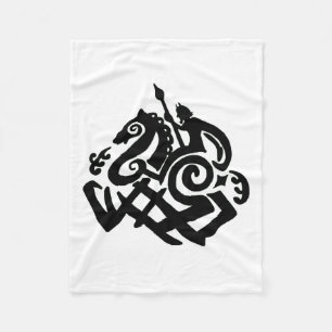Odin som rider den Sleipnir filten Fleecefilt