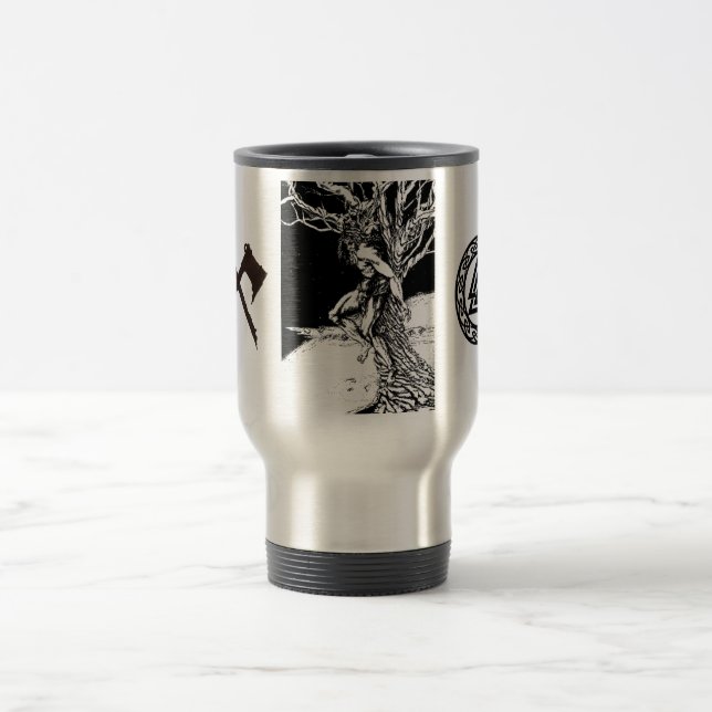 Odin travel mug för Viking gudrostfritt stål Resemugg (Center)