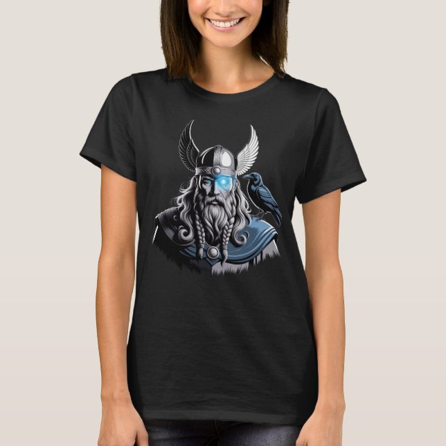 Odin Vikings Gud Norse Mythology T Shirt (Framsida)