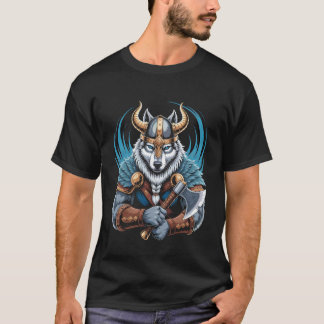 Odinens varg Vargar som kelt med yxor Valhall N T Shirt