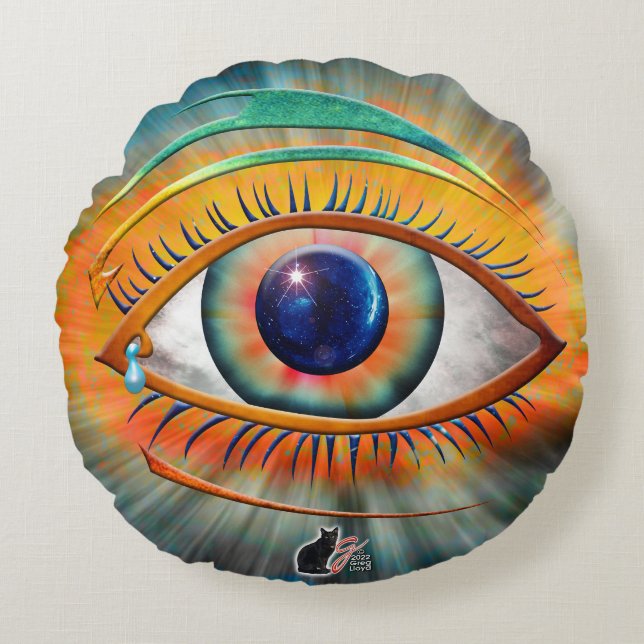 Odins Öga Rund Kudde (Framsidan)