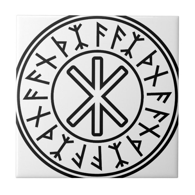 Odins skydd No.2 (svarten) Kakelplatta (Framsidan)