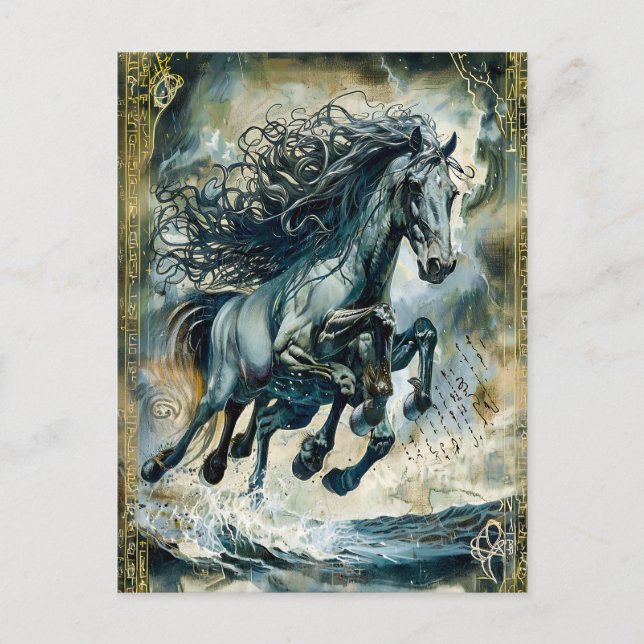 Odins Sleipnir den åttauddiga hästen Helg Vykort (Framsida)