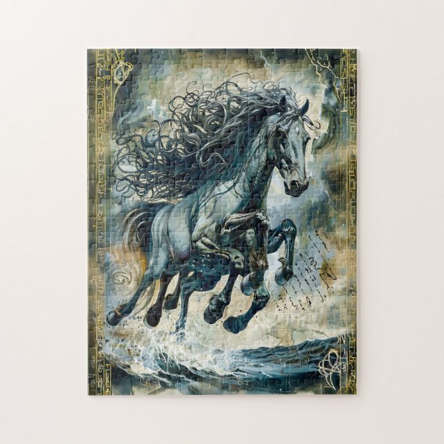 Odins Sleipnir den åttauddiga hästen Pussel (Vertikal)