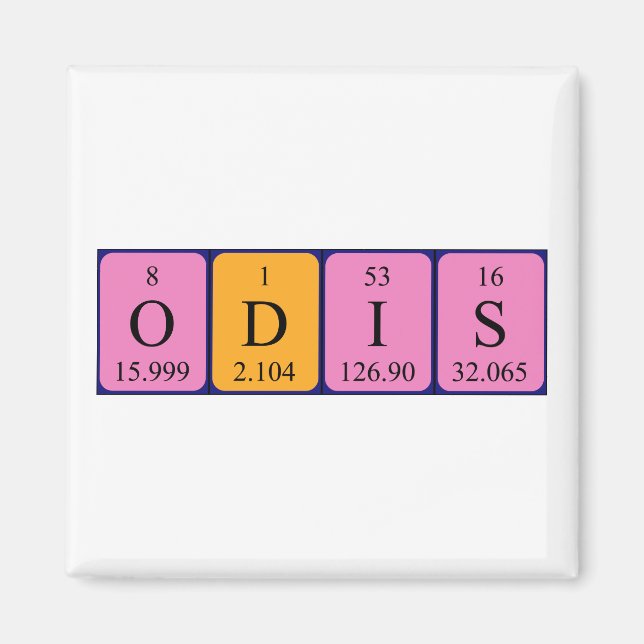 Odis Periodiska bord namn magnet (Framsidan)