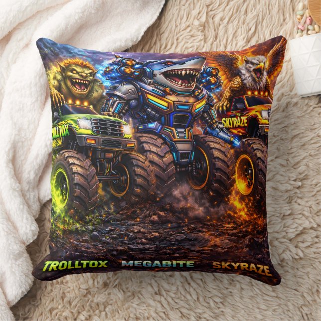 Odjur, förare monster trucks den ultimata trion gr kudde (Filt)