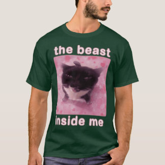Odjuret inom mig Roligt katt meme familj T Shirt