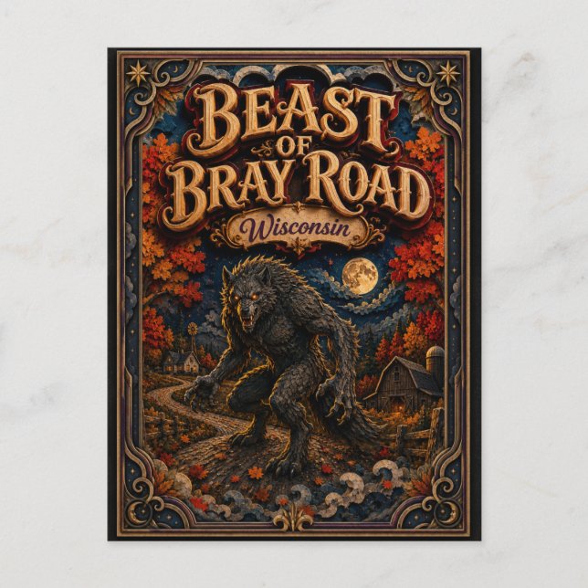 Odjuret på Bray Road Wisconsin Popcut Legends Vykort (Framsida)