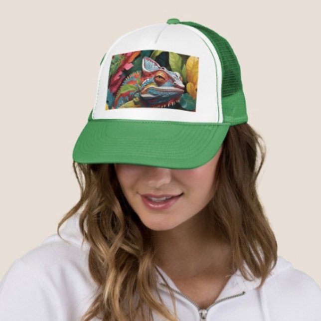 Ödla blad & färg keps (Colourful Lizard Hat Adjust from 17" to 24" 100% polyester foam front 100% nylon mesh back. )