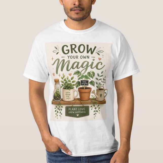 Odla Din Egen Magi | Mini Trädgård Estetisk Växt T Shirt (Framsida)