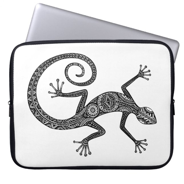 Ödla- eller Salamanderklotter Laptop Sleeve (Framsidan)