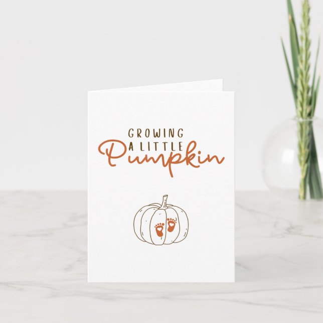 Odla En Liten Pumpa Graviditet Upptäck Hallowee Kort (Framsida)