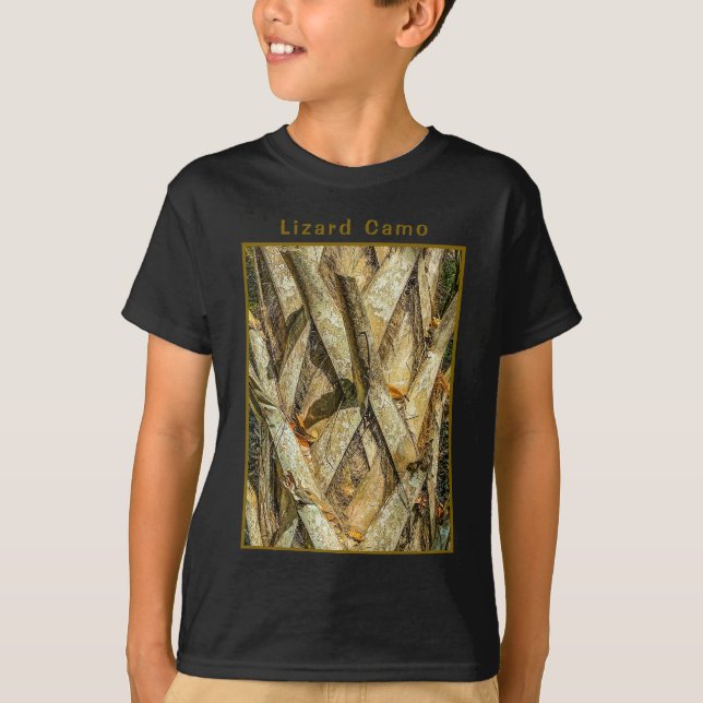 Ödla Kamouflage  T Shirt (Framsida)