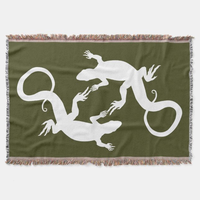 Ödla Konstfiltar Reptil Ödla Kastfilt Blanket Mysfilt (Framsidan)