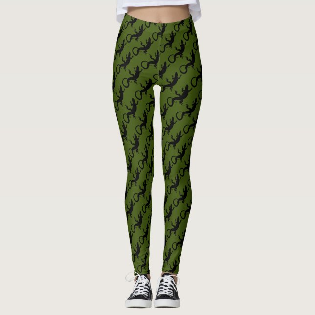 Ödla Leggings Reptil Wildlife Art Leggings (Framsida)