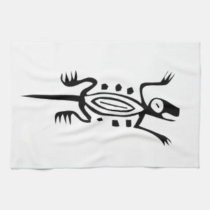 ödla, mexikansk hieroglyf(Maya) Kökshandduk